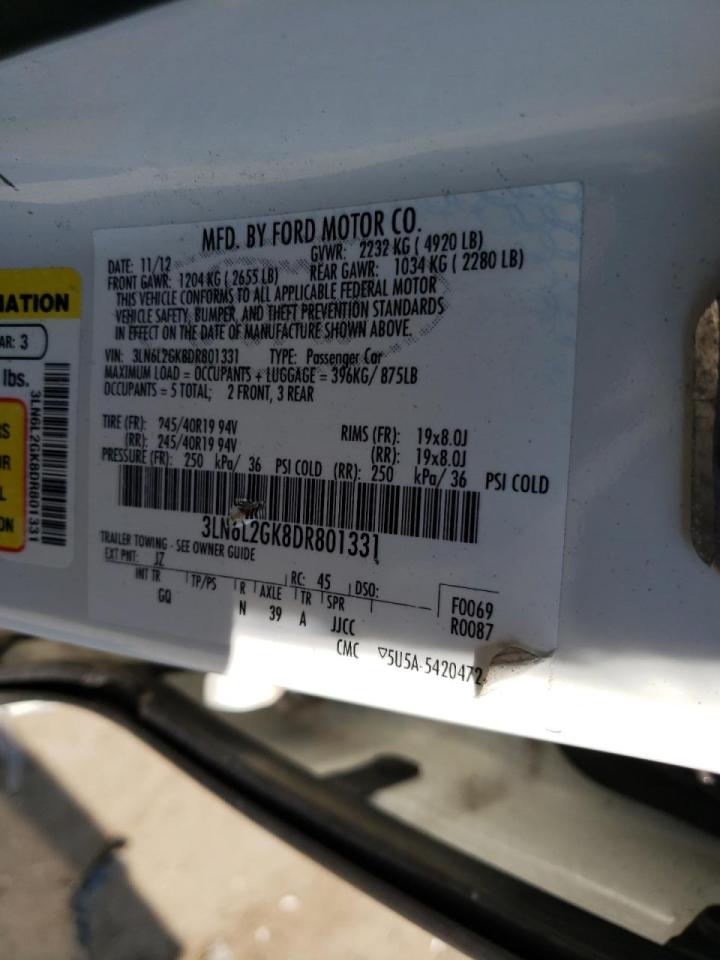 Photo 10 from auction – 2013 LINCOLN MKZ with VIN 3LN6L2GK8DR801331