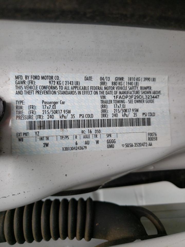 Photo 10 from auction – 2013 FORD FOCUS SE with VIN 1FADP3F29DL323447