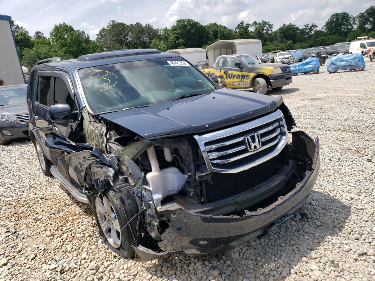HONDA PILOT EXL 2012 with VIN 5FNYF3H62CB012846 - Photo from auction