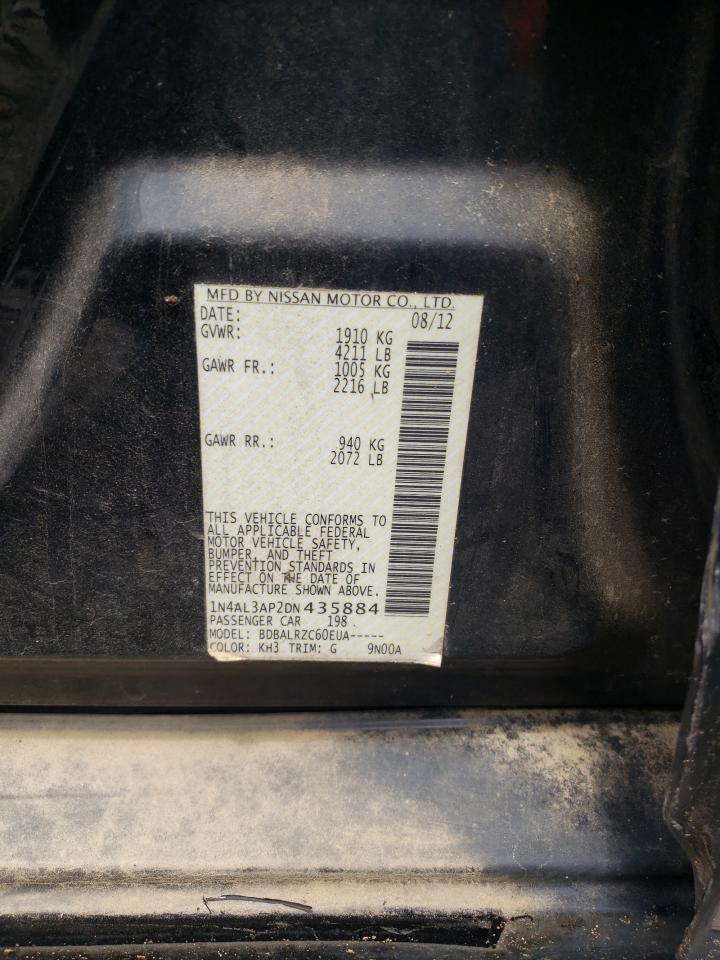 Photo 10 from auction – 2013 NISSAN ALTIMA 2.5 with VIN 1N4AL3AP2DN435884
