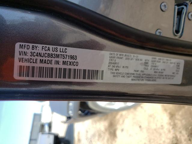 Photo 10 from auction – 2021 JEEP COMPASS LA with VIN 3C4NJCBB3MT571963