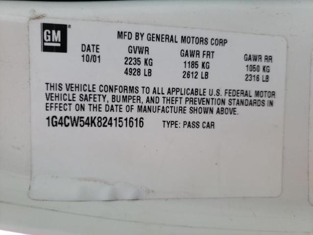 Photo 10 from auction – 2002 BUICK PARK AVENU with VIN 1G4CW54K824151616