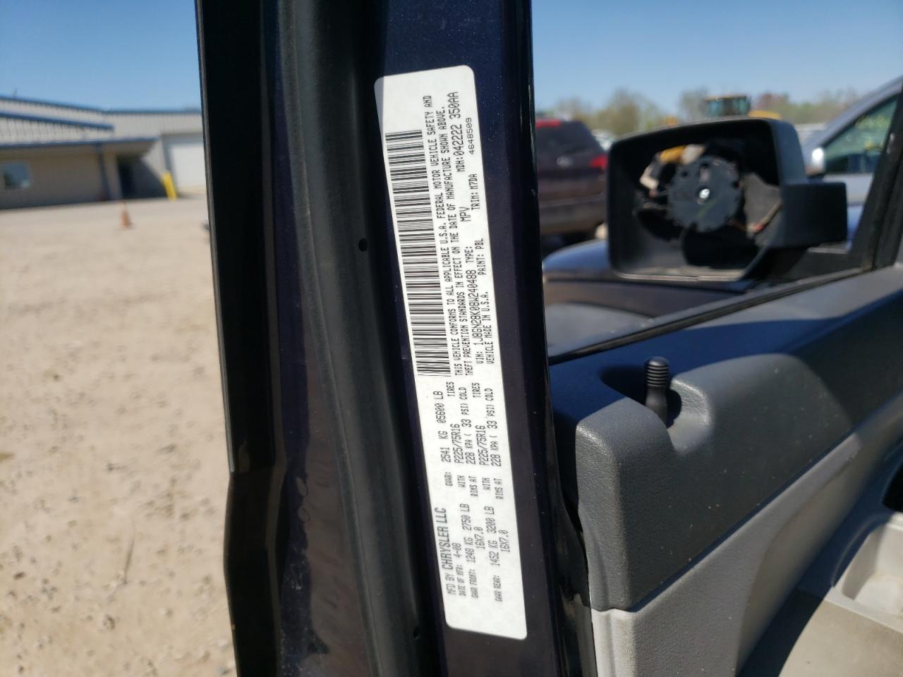 Photo 10 from auction – 2008 JEEP LIBERTY SP with VIN 1J8GN28K08W240488