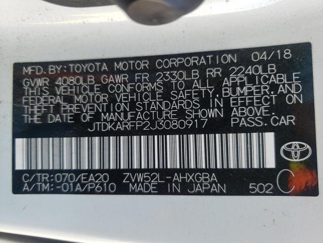 Photo 10 from auction – 2018 TOYOTA PRIUS PRIM with VIN JTDKARFP2J3080917
