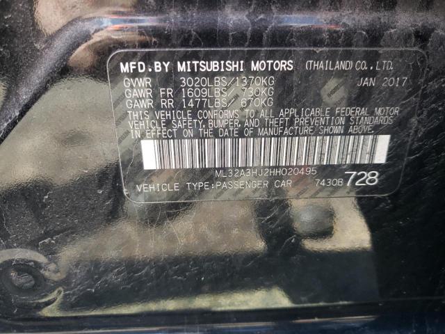 Photo 10 from auction – 2017 MITSUBISHI MIRAGE ES with VIN ML32A3HJ2HH020495