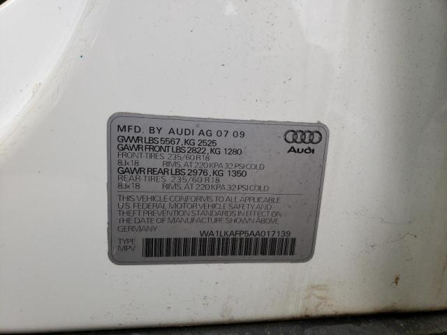 Photo 10 from auction – 2010 AUDI Q5 PREMIUM with VIN WA1LKAFP5AA017139