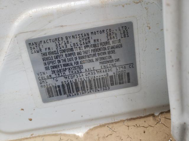 Photo 10 from auction – 2019 NISSAN SENTRA S with VIN 3N1AB7AP1KY267503