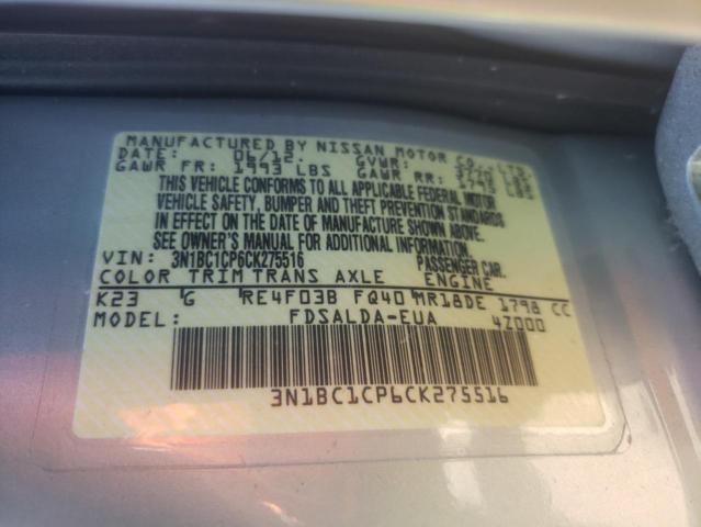 Photo 10 from auction – 2012 NISSAN VERSA S with VIN 3N1BC1CP6CK275516