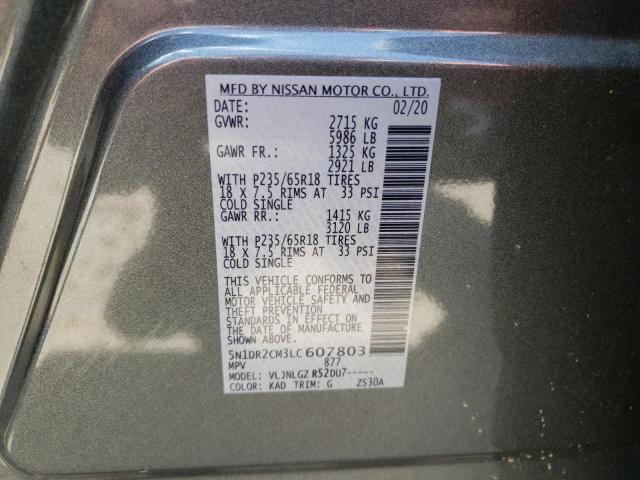 Photo 10 from auction – 2020 NISSAN PATHFINDER with VIN 5N1DR2CM3LC607803