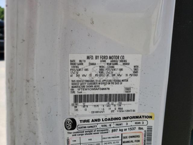 Photo 10 from auction – 2010 FORD F150 SUPER with VIN 1FTEW1CW0AFD26678