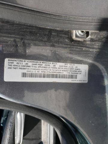 Photo 10 from auction – 2011 VOLKSWAGEN JETTA SEL with VIN 3VWLX7AJXBM368403