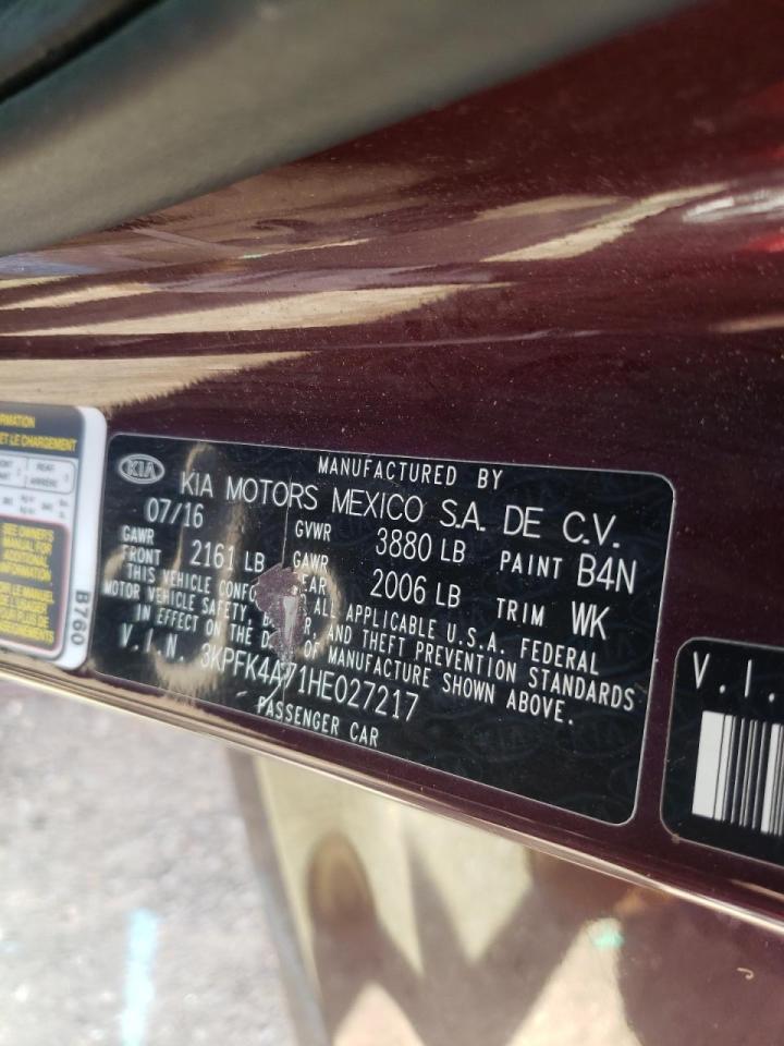 Photo 10 from auction – 2017 KIA FORTE LX with VIN 3KPFK4A71HE027217