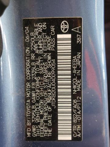 Photo 10 from auction – 2004 TOYOTA PRIUS with VIN JTDKB20U040099054
