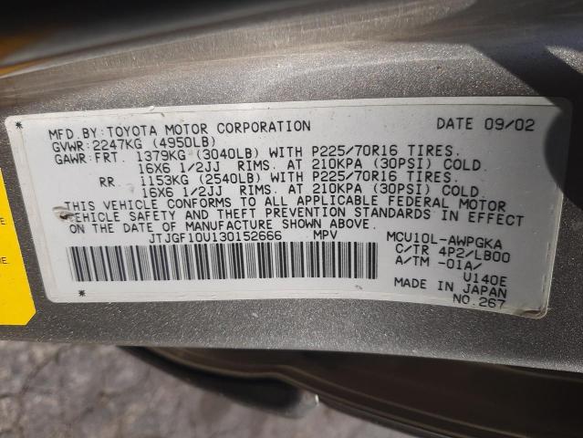 Photo 10 from auction – 2003 LEXUS RX 300 with VIN JTJGF10U130152666