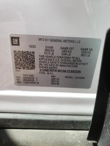 Photo 10 from auction – 2021 CHEVROLET TRAVERSE L with VIN 1GNERFKW1MJ150335
