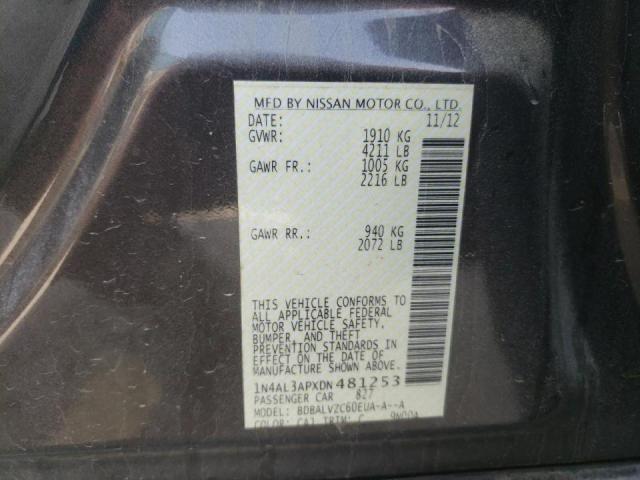 Photo 10 from auction – 2013 NISSAN ALTIMA with VIN 1N4AL3APXDN481253