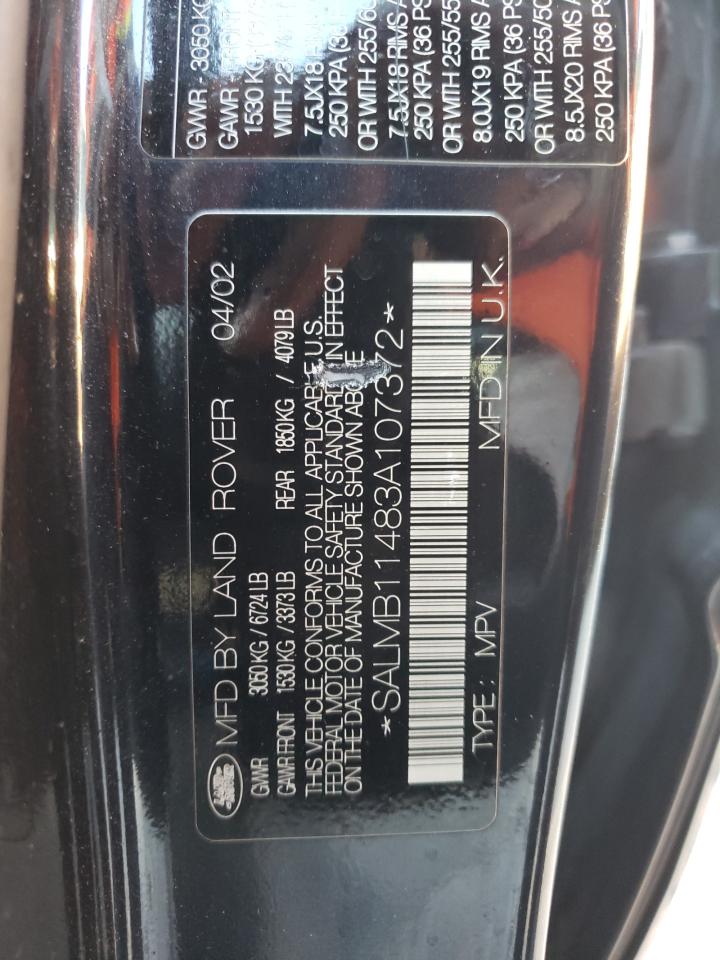 Photo 10 from auction – 2003 LAND ROVER RANGE ROVE with VIN SALMB11483A107372