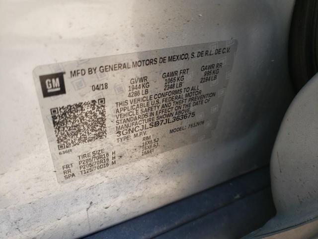 Photo 10 from auction – 2018 CHEVROLET TRAX 1LT with VIN 3GNCJLSB7JL363675