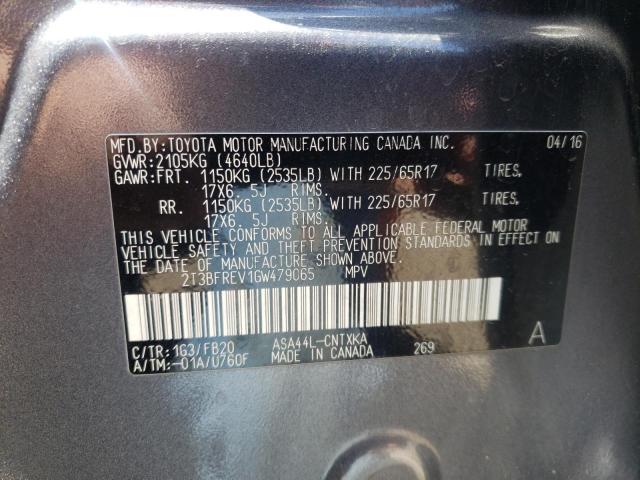 Photo 10 from auction – 2016 TOYOTA RAV4 LE with VIN 2T3BFREV1GW479065