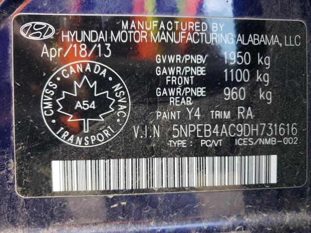 Photo 10 from auction – 2013 HYUNDAI SONATA GLS with VIN 5NPEB4AC9DH731616