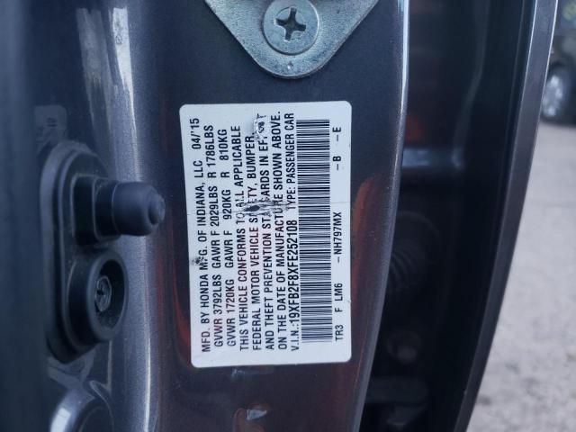 Photo 10 from auction – 2015 HONDA CIVIC EX with VIN 19XFB2F8XFE252108