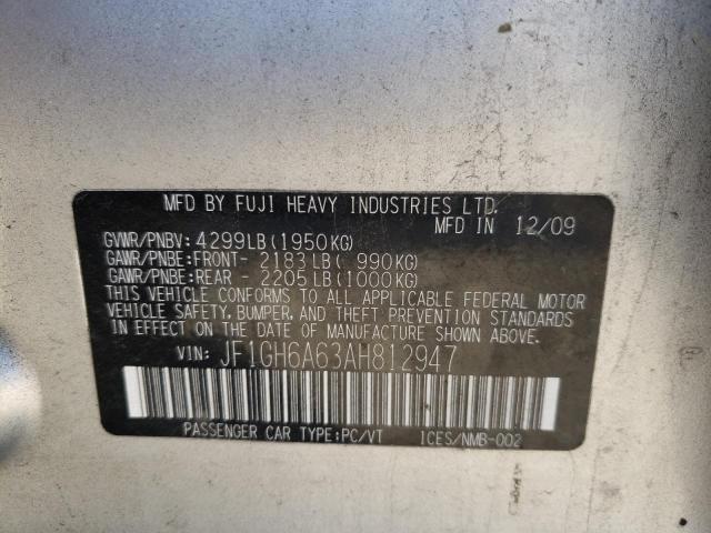 Photo 10 from auction – 2010 SUBARU IMPREZA 2. with VIN JF1GH6A63AH812947