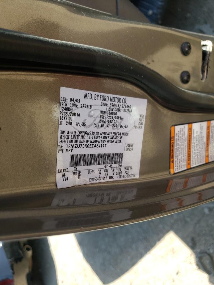 Photo 10 from auction – 2005 FORD EXPLORER S with VIN 1FMZU73K05ZA64197