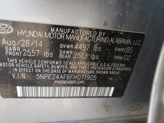 Photo 10 from auction – 2015 HYUNDAI SONATA SE with VIN 5NPE24AF6FH071905