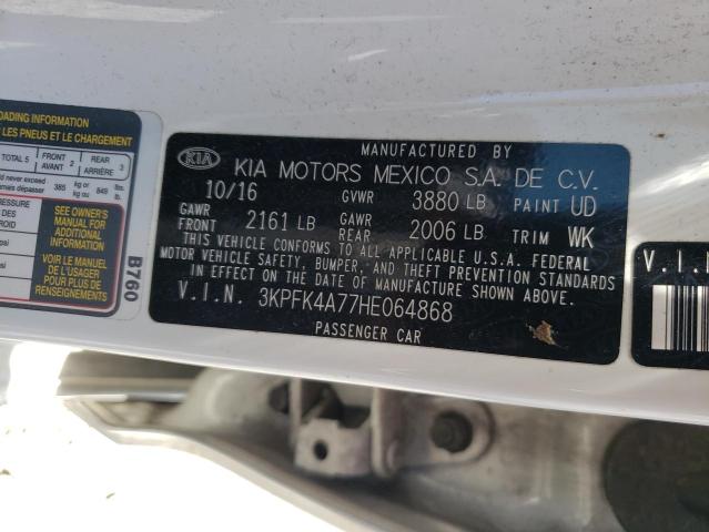 Photo 10 from auction – 2017 KIA FORTE LX with VIN 3KPFK4A77HE064868