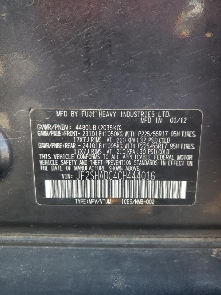 Photo 10 from auction – 2012 SUBARU FORESTER 2 with VIN JF2SHADC4CH444016