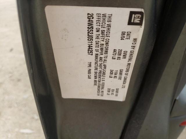 Photo 10 from auction – 2005 BUICK CENTURY CU with VIN 2G4WS52J051144257