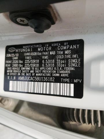 HYUNDAI TUCSON GLS 2011 with VIN KM8JUCAC5BU136182 - Photo from auction