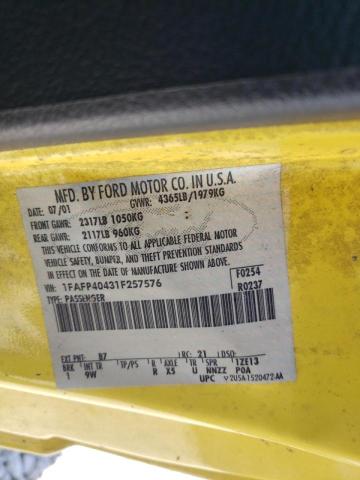 Photo 10 from auction – 2001 FORD MUSTANG with VIN 1FAFP40431F257576