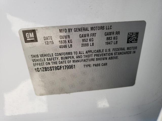 Photo 10 from auction – 2016 CHEVROLET MALIBU LS with VIN 1G1ZB5ST8GF179961