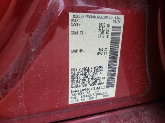 Photo 10 from auction – 2014 NISSAN ALTIMA 2.5 with VIN 1N4AL3AP6EC419412