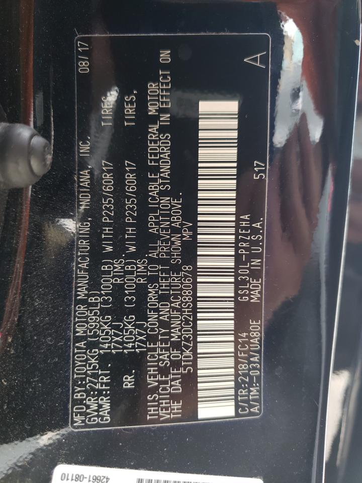 Photo 10 from auction – 2017 TOYOTA SIENNA LE with VIN 5TDKZ3DC2HS880678