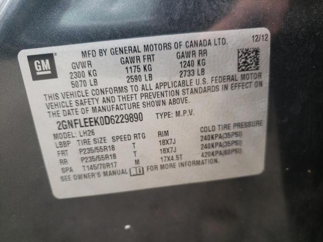 Photo 10 from auction – 2013 CHEVROLET EQUINOX LT with VIN 2GNFLEEK0D6229890