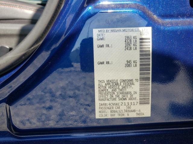 Photo 10 from auction – 2019 NISSAN ALTIMA SR with VIN 1N4BL4CVXKC213317