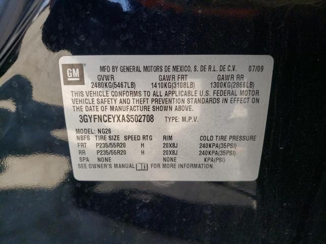 Photo 10 from auction – 2010 CADILLAC SRX PREMIU with VIN 3GYFNCEYXAS502708