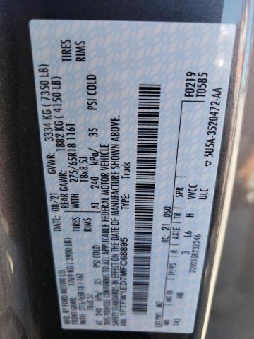 Photo 10 from auction – 2021 FORD F150 SUPER with VIN 1FTFW1ED7MFC68895