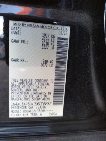 Photo 10 from auction – 2016 NISSAN ALTIMA 2.5 with VIN 1N4AL3AP8GN367692