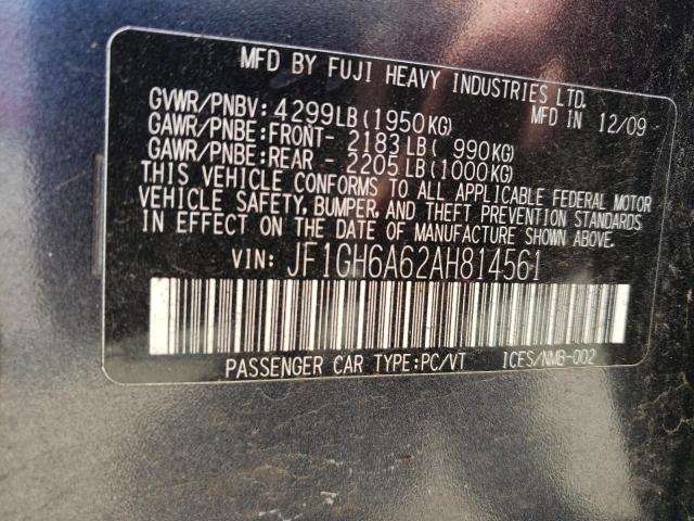 Photo 10 from auction – 2010 SUBARU IMPREZA 2. with VIN JF1GH6A62AH814561