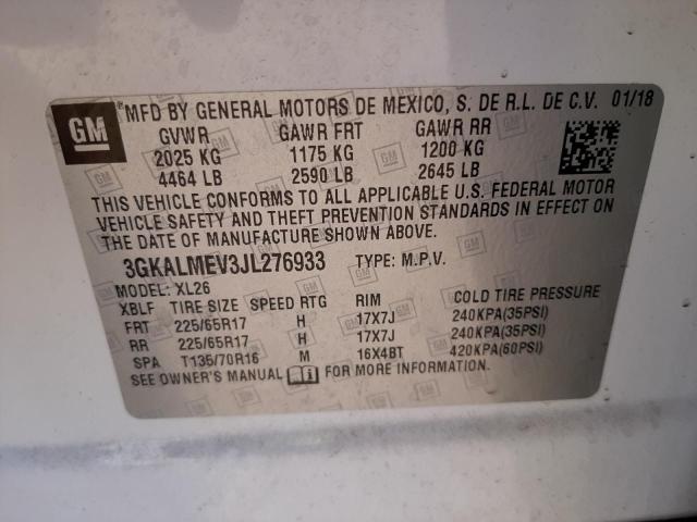 Photo 10 from auction – 2018 GMC TERRAIN SL with VIN 3GKALMEV3JL276933