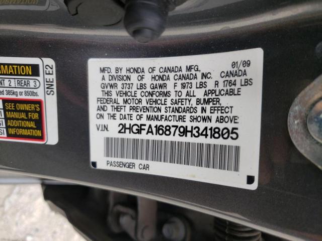 Photo 10 from auction – 2009 HONDA CIVIC EX with VIN 2HGFA16879H341805