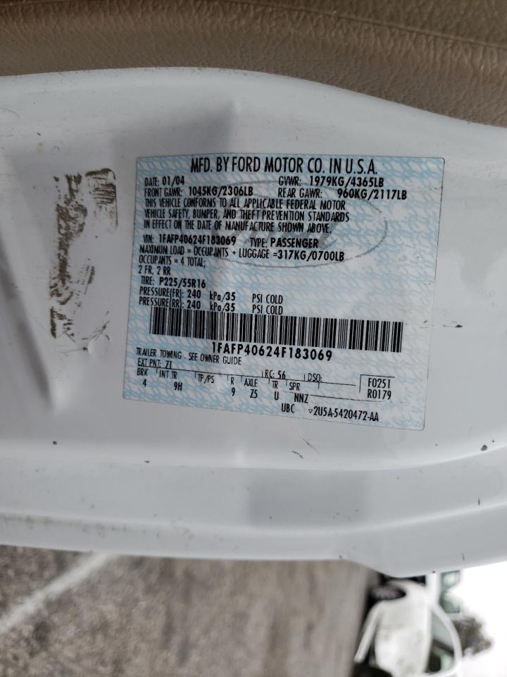 Photo 10 from auction – 2004 FORD MUSTANG with VIN 1FAFP40624F183069