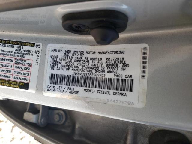 Photo 10 from auction – 2008 TOYOTA COROLLA CE with VIN 1NXBR32E28Z963703
