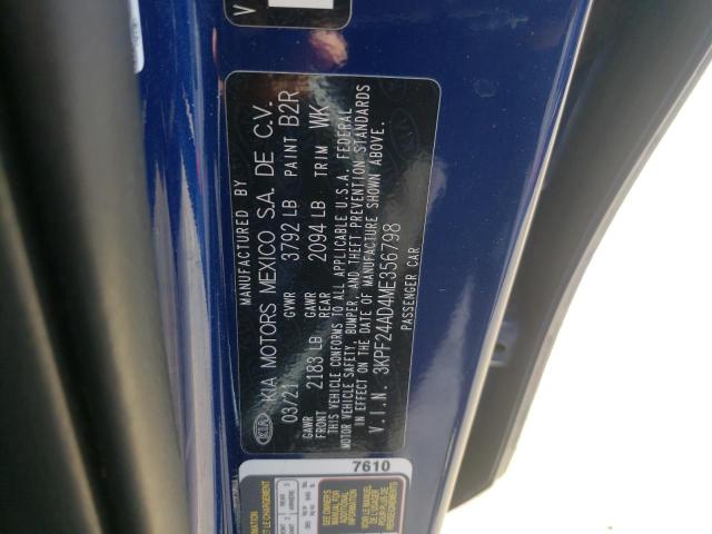 Photo 10 from auction – 2021 KIA FORTE FE with VIN 3KPF24AD4ME356798