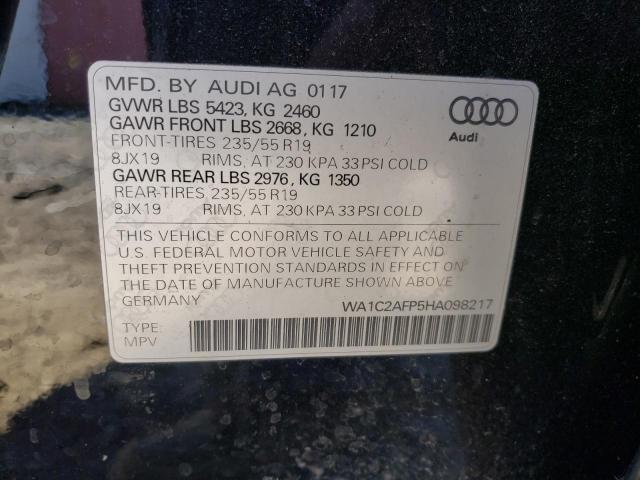 Photo 10 from auction – 2017 AUDI Q5 PREMIUM with VIN WA1C2AFP5HA098217