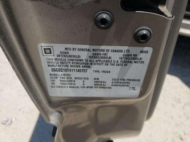 Photo 10 from auction – 2001 CHEVROLET SILVERADO with VIN 2GCEC19T411145757