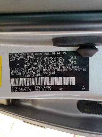 Photo 10 from auction – 2012 TOYOTA HIGHLANDER with VIN 5TDDK3EH5CS103704